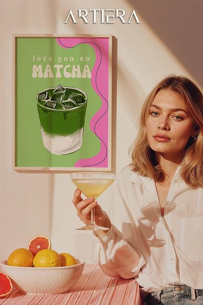 HİGUERA Matcha - Masa de bucatarie cu rama din lemn in stil italian mediteranean modern, decorare pentru bar cafenea bucatarie