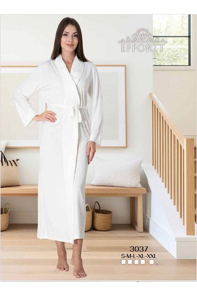 EM&FA TEKSTİL Effort Shawl Collar Long Dressing Gown