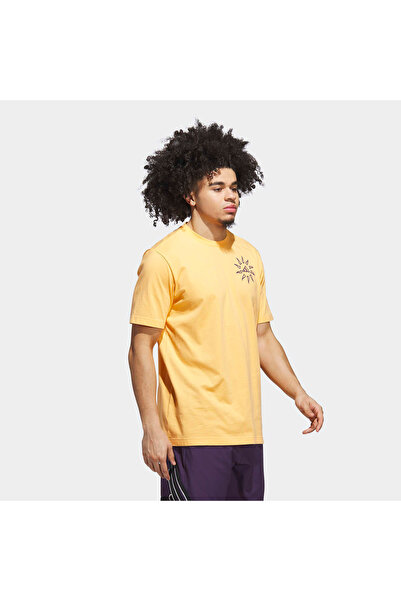 adidas Graphic Men's Orange Basketball T-Shirt