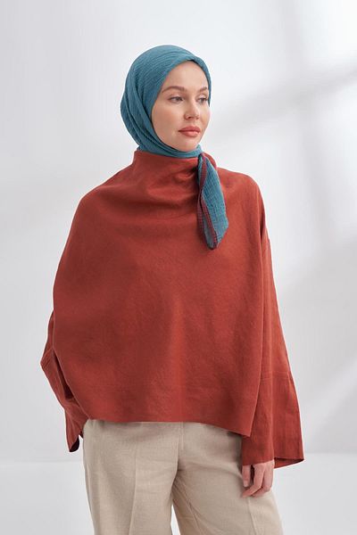 ARMANDA Muslin Piping Scarf 3353-Petrol