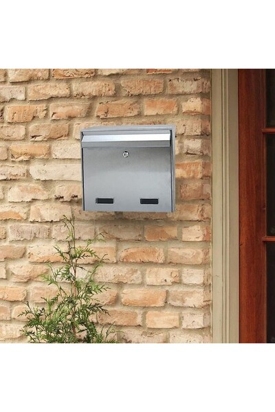 JollyMag Mailbox, stainless steel, silver, C4 format, 36x9x29 cm, Damech