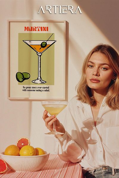HİGUERA Cocktails Modern Stil Italian Mediterranean Masă de Bucătărie Cu Cadru Din Lemn, Decorare Bucătărie Cafenea Bar