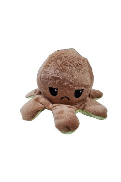 Flo Reversible Plush Octopus with Happy and Sad Face, Model 2, Multicolor