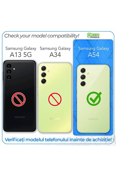 Gekko Mobile Silicone Case for Samsung Galaxy A54, UltraSlim, with camera cutouts, 0.3mm, Matte, Black