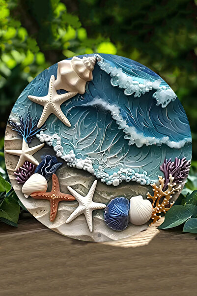 kutuTR Deniz Esintili 3D Görünümlü UV Baskılı 3D GÜRÜNÜMLÜ MDF Duvar Süsü DT049