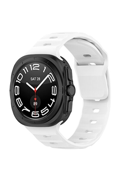 Flo Curea de ceas pentru Samsung Galaxy Watch Ultra 47mm, F47, silicon, alb p...