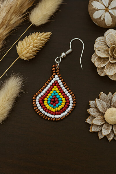 puffydik Small Colored Beaded Drop Earrings – Bohemian & Ethnic Style