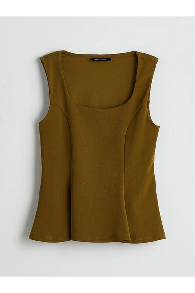 LC Waikiki Square Neck Peplum Blouse