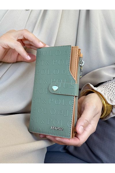 Just Polo JP JUST POLO Portofel verde pentru femei MULTI-EYE cu compartiment pentru monede și carduri