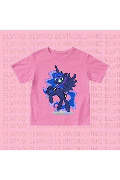 Elvino Tricouri pentru fete din bumbac imprimat My Little Ponny, cu decolteu,...