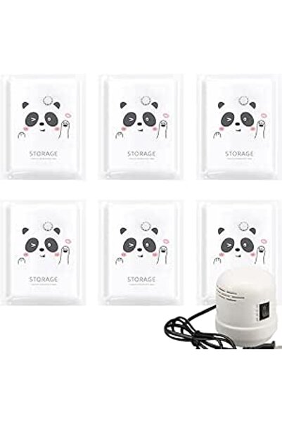 The Bros مجموعة من 6 أكياس تخزين مفرغة من الهواء مزودة بمضخة كهربائية - كبيرة...