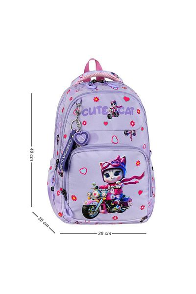 Baginn Primary School Girl's Bag Set of 3 Cute Cat 40*30 cm Lunch Box Pencil Case Cute Cat