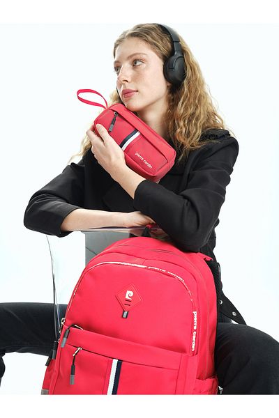 Pierre Cardin Унисекс комплект ученически чанти PCSET07PCT18001102-червена