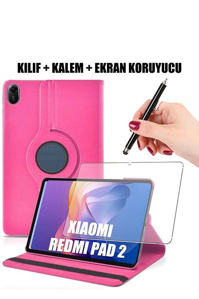 Nezih Case Redmi Pad 2 Compatible 360 ​​Degree Rotatable Smart Case with Sleep Mode Stand, Screen Protector and Pen Set