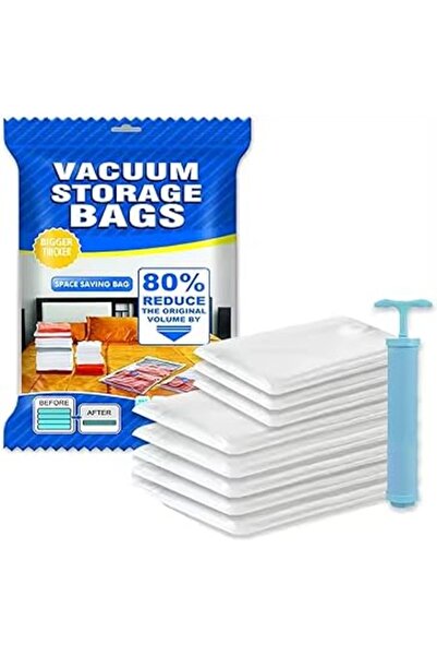 The Bros مجموعة من 5 أكياس تخزين مفرغة من الهواء للسفر مع مضخة يدوية - موفرة للمساحة بثلاثة أحجام للملابس والأمتعة