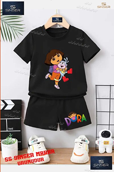 SS SİNSER Παιδικό UNISEX T-Shirt με ειδική στάμπα "DORA MONKEY HUGGING" με λα...