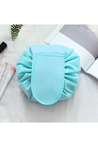 The Bros حقيبة مستحضرات تجميل برباط (أزرق سماوي)