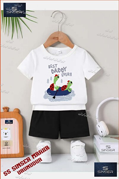 SS SİNSER Children's Unisex “Baga in a 2-Piece Boat“ Special Printed Crew Nec...