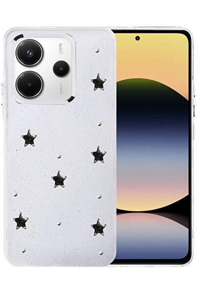 cepmoda حافظة لهاتف Xiaomi Redmi "NOTE 14 4G" غطاء ثلاثي الأبعاد بنمط "نجمة س...