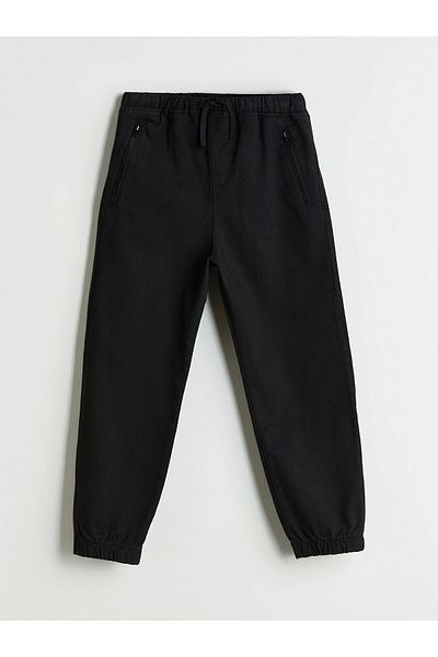 LC Waikiki Pantaloni negri pentru băieți cu talie elastică LCW Kids