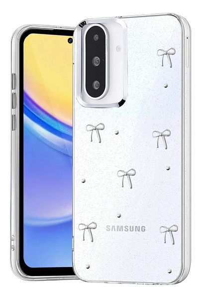 cepmoda Samsung Galaxy "A36" Case "Bow" Pattern Luxury Camera Protruding 3D Epoxy Transparent Cover |   No:6