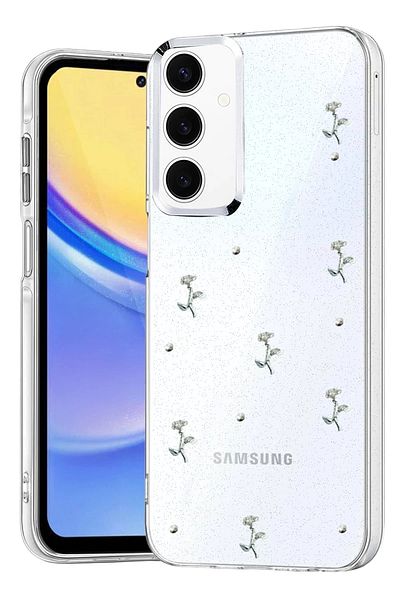 cepmoda Samsung Galaxy "A14" Case "Rose" Pattern Luxury Camera Protruding 3D Epoxy Transparent Cover |   No:7