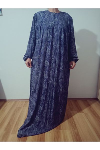 hoaryage Robadan Rochie pentru mama cu mâneci lungi 100% viscoză cu flori de imprimare, rochie de rugăciune, rochie hijab