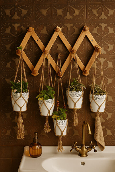 adba Dekoratif Ahşap Akordeon Duvar Askısı