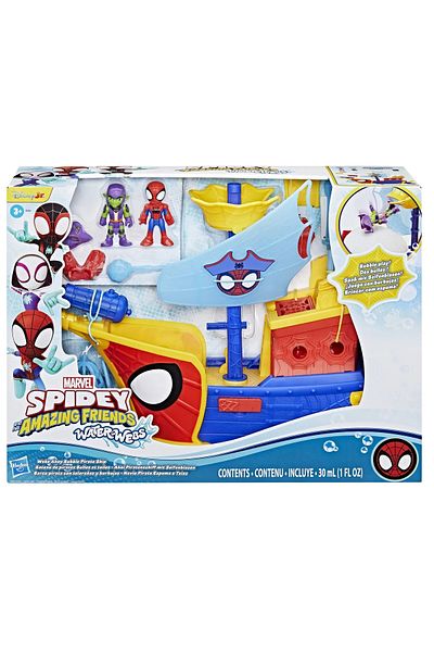 SPIDERMAN Ο ΣΠΑΙΝΤΕΪ ΚΑΙ ΟΙ ΕΚΠΛΗΚΤΙΚΟΙ ΦΙΛΟΙ ΤΟΥ MARVEL WATER WEBS BUBBLE PIRATE SHIP