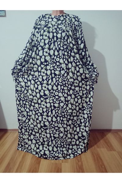 hoaryage Robadan Rochie pentru mama cu mâneci lungi 100% viscoză cu flori de imprimare, rochie de rugăciune, rochie hijab