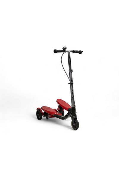 ALBADER Dual Pedals Scooter, PVC Foldable Kick Scooter, Step-Powered Scooter with Adjustable Height