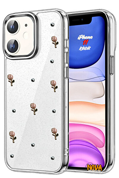 cepmoda حافظة iPhonE “11” بنمط “زهرة” فاخرة مع غطاء شفاف ثلاثي الأبعاد من الإ...