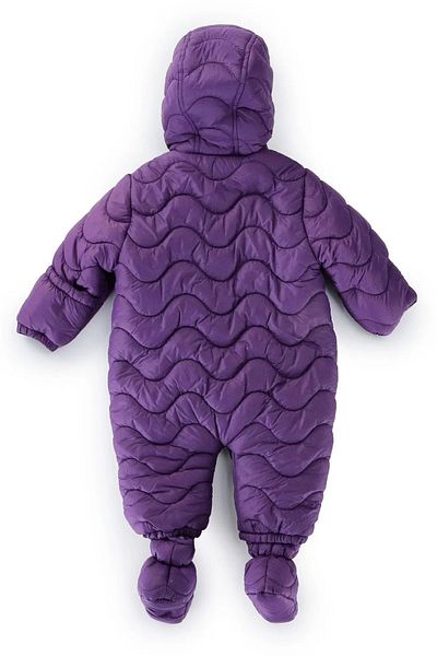 Ofislot Quilted Zippered Snap Inner Lining Plush Hooded Winter Baby Girl Astronaut Jumpsuit Cosmonaut Coat