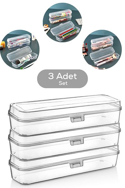 Heredot Mithra Life 3Pcs Toothbrush Accessory Makeup Travel Transparent Plastic Storage Box Mit1238