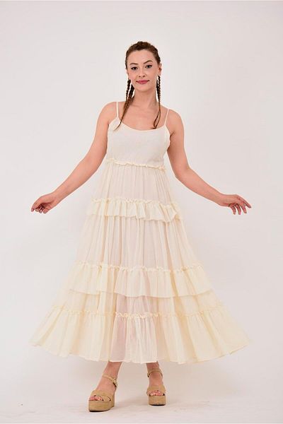 EREN STYLE Bohemian Cindy Ruffle Raw Dress