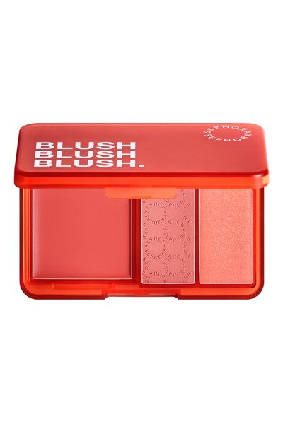 SEPHORA Palette Blush Blush Blush - Üçlü Allık Paleti, Seyahat Boy, 3’lü Cream, Işıltılı Allık Paleti