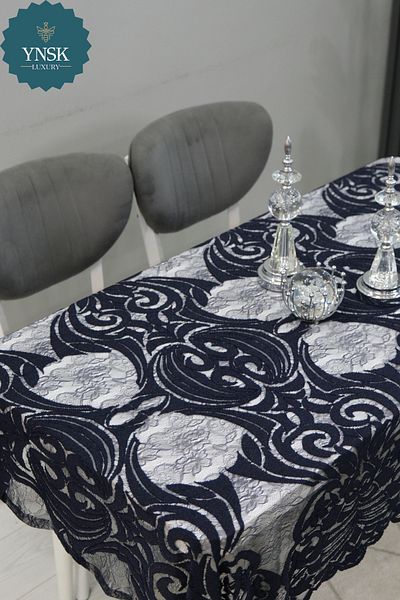 YNSK Luxury |   French Floral Patterned Lace Guipure Fabric Table Cloth