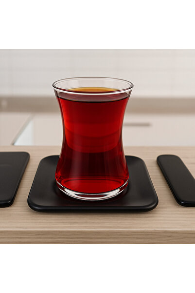 LAV Zen 12 Piece Tea Cup Set (Porcelain Black Plate)