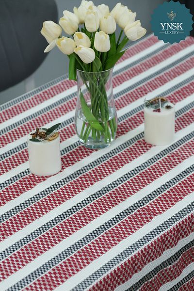 YNSK Luxury |   French Floral Patterned Lace Guipure Fabric Table Cloth