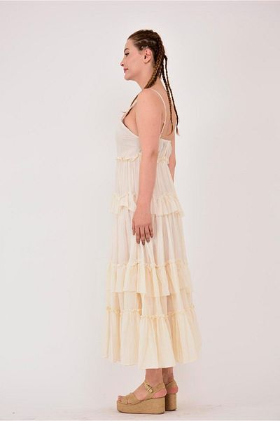 EREN STYLE Bohemian Cindy Ruffle Raw Dress