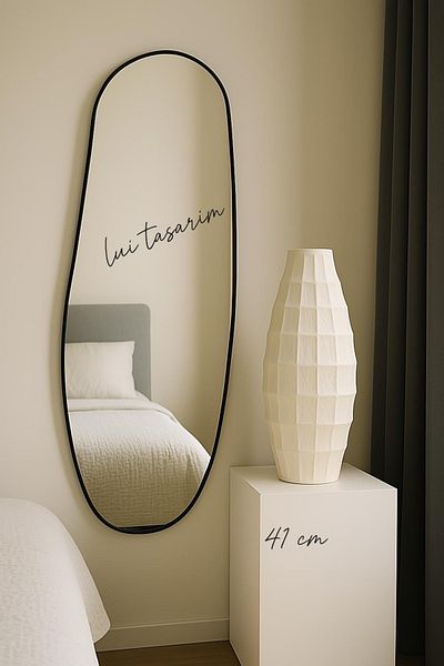 Lui Tasarım Vase White Color XL Size 41cm Terra Ceramic Modern Stylish Tall Vase
