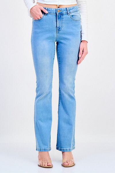 I.scenery Women Bootcut Fit Wash Stretchable Denim, Light Blue