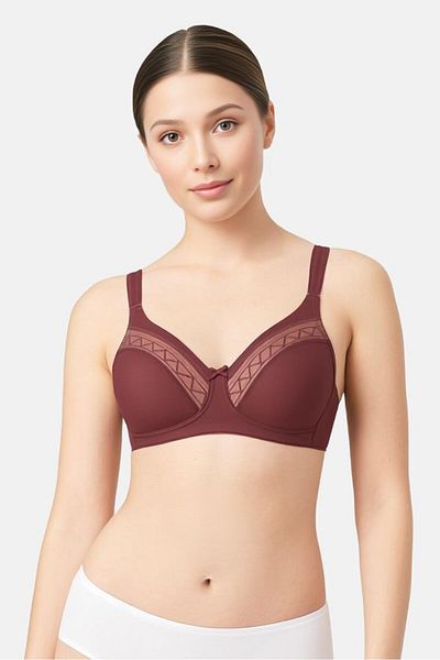 Triumph Women Textured Padded Bra, Brown