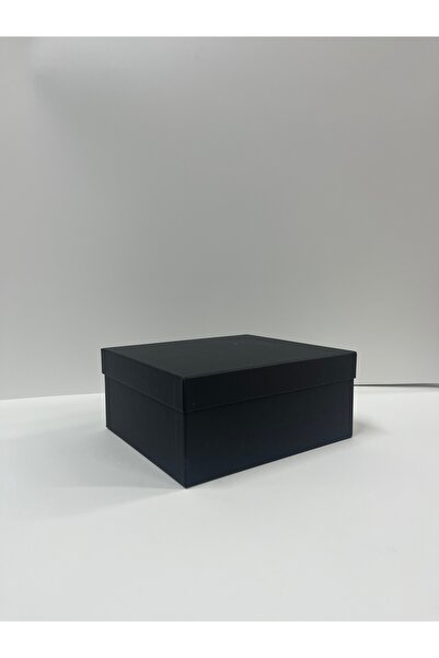 KOLAJTASARIM Sade Siyah Kutu – Kapaklı Mukavva Hediye Kutusu | Büyük Boy 22,7...