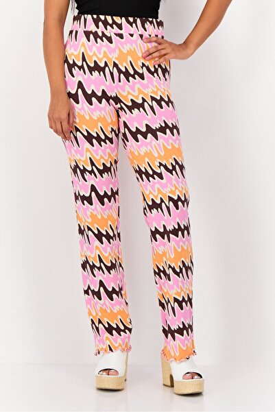 Monki Women Swirl Patten Pull On Straight Leg Pants, Multicolor