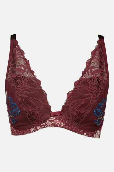 Triumph Women Embroidered Padded Wired Bra, Multicolor