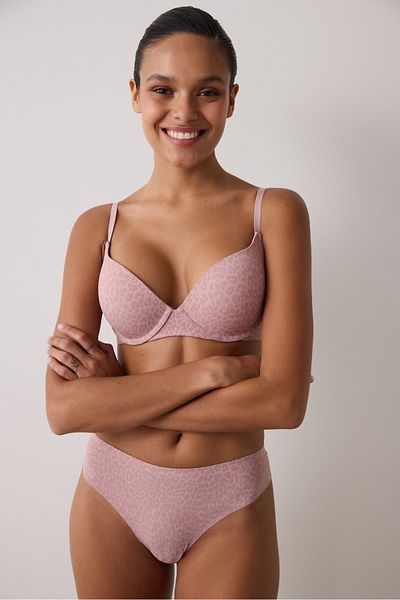 Penti Σουτιέν Underwire με μοτίβο Liny Leopard σε βρώμικο ροζ