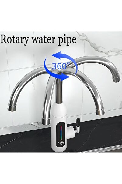 EMATTEIRO Robinet electric cu încălzire instantanee, afișaj LCD temperatură, montaj chiuvetă, modern