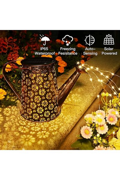 EMATTERIO Lampa Solara Decorativa 40 LED, Design Stropitoare de Gradina, pentru Terasa si Balcon