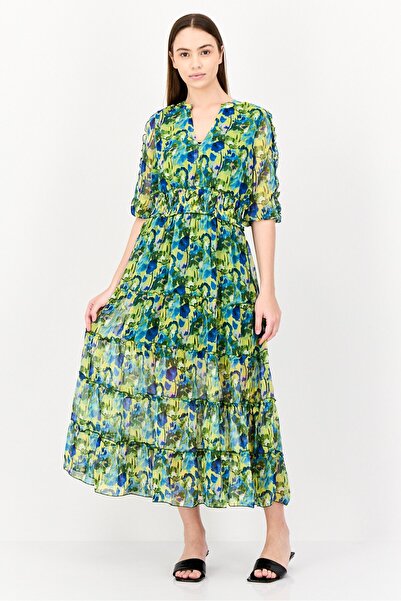 Spy Zone Exchange فستان ماكسي نسائي بطبعة كاملة، متعدد الألوان